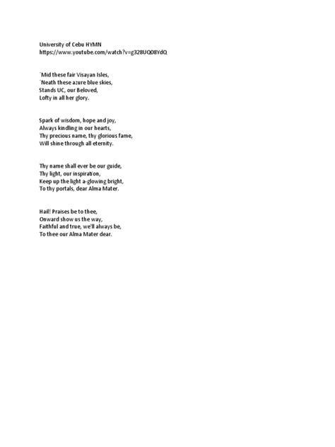 ceu hymn lyrics|Cindy's Lab Life: University of Cebu Hymn .